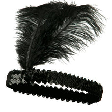 Feather Headband 1920's Flapper Sequin Headpiece Costume Head Band Party Favor Headwear J4U66