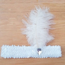 Feather Headband 1920's Flapper Sequin Headpiece Costume Head Band Party Favor Headwear J4U66