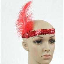 Feather Headband 1920's Flapper Sequin Headpiece Costume Head Band Party Favor Headwear J4U66