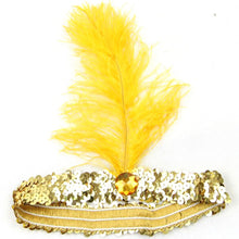 Feather Headband 1920's Flapper Sequin Headpiece Costume Head Band Party Favor Headwear J4U66