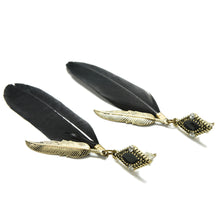 Feather Leaves Charm Drop Earring Rhombus Long Ear drop Dangle Earrings Earrings for Women Gilrs J4U66