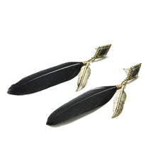Feather Leaves Charm Drop Earring Rhombus Long Ear drop Dangle Earrings Earrings for Women Gilrs J4U66
