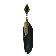 Feather Leaves Charm Drop Earring Rhombus Long Ear drop Dangle Earrings Earrings for Women Gilrs J4U66