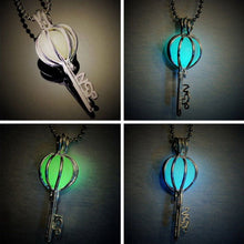 Fine Jewelry European Atlantis Locket Necklace Jewelry Bronze Hollow Key Glowing Pendant Silver Glow In The Dark Necklace J4U66