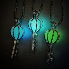 Fine Jewelry European Atlantis Locket Necklace Jewelry Bronze Hollow Key Glowing Pendant Silver Glow In The Dark Necklace J4U66
