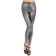 Fish Scale Slim Pants Women Leggings Black Leggings Women Sexy Trousers Mermaid Leggings Space Printed Pants Plus Size J4U66