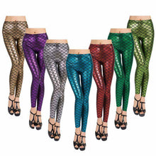 Fish Scale Slim Pants Women Leggings Black Leggings Women Sexy Trousers Mermaid Leggings Space Printed Pants Plus Size J4U66