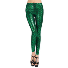 Fish Scale Slim Pants Women Leggings Black Leggings Women Sexy Trousers Mermaid Leggings Space Printed Pants Plus Size J4U66