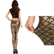 Fish Scale Slim Pants Women Leggings Black Leggings Women Sexy Trousers Mermaid Leggings Space Printed Pants Plus Size J4U66
