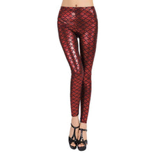 Fish Scale Slim Pants Women Leggings Black Leggings Women Sexy Trousers Mermaid Leggings Space Printed Pants Plus Size J4U66