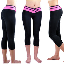 Fitness Fashion Pants Women Solid Stretch Cropped Leggings S-XL  J4U66