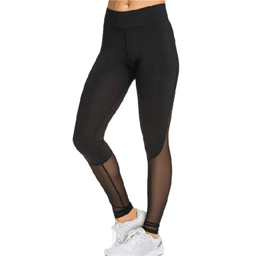 Fitness Leggings Women High Waist Patchwork Mesh Leggings Skinny Push Up Calzas Deportivas Mujer Fitness Legins J4U66