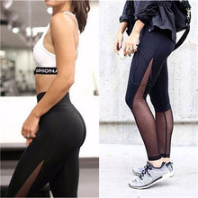 Fitness Leggings Women High Waist Patchwork Mesh Leggings Skinny Push Up Calzas Deportivas Mujer Fitness Legins J4U66