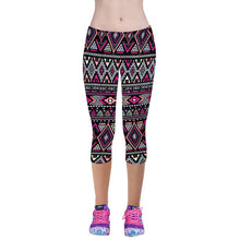 fitness women leggings high waist floral printing cropped yuga pants workout casual pants trousers women leggins J4U66