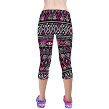 fitness women leggings high waist floral printing cropped yuga pants workout casual pants trousers women leggins J4U66