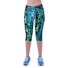 fitness women leggings high waist floral printing cropped yuga pants workout casual pants trousers women leggins J4U66