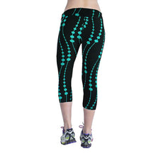 fitness women leggings high waist floral printing cropped yuga pants workout casual pants trousers women leggins J4U66