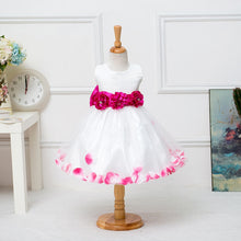 floral bow ball gown princess girls dresses sweet girl sleeveless wedding party dresses one piece tulle dress J4U66
