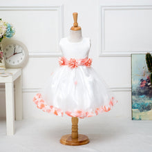 floral bow ball gown princess girls dresses sweet girl sleeveless wedding party dresses one piece tulle dress J4U66
