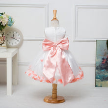 floral bow ball gown princess girls dresses sweet girl sleeveless wedding party dresses one piece tulle dress J4U66