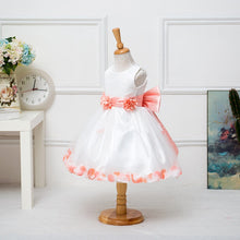 floral bow ball gown princess girls dresses sweet girl sleeveless wedding party dresses one piece tulle dress J4U66
