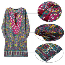 floral print women dress o neck 3/4 sleeve batwing sleeve casual boho dress plus size women dress clothing vestidos J4U66