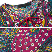 floral print women dress o neck 3/4 sleeve batwing sleeve casual boho dress plus size women dress clothing vestidos J4U66