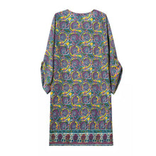 floral print women dress o neck 3/4 sleeve batwing sleeve casual boho dress plus size women dress clothing vestidos J4U66