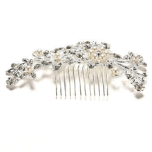 Floral Wedding Tiara Sparkling silver plated Crystal simulated pearl Bridal Hair Combs Hairpin Jewelry Hair Accessories J4U66
