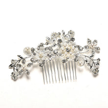 Floral Wedding Tiara Sparkling silver plated Crystal simulated pearl Bridal Hair Combs Hairpin Jewelry Hair Accessories J4U66