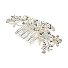 Floral Wedding Tiara Sparkling silver plated Crystal simulated pearl Bridal Hair Combs Hairpin Jewelry Hair Accessories J4U66