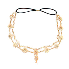 Flower Tassel Head Jewelry Women Elegant Rhinestone Elastic Head Chain Tiaras Bride Wedding Head Jewelry J4U66
