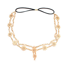 Flower Tassel Head Jewelry Women Elegant Rhinestone Elastic Head Chain Tiaras Bride Wedding Head Jewelry J4U66
