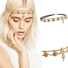 Flower Tassel Head Jewelry Women Elegant Rhinestone Elastic Head Chain Tiaras Bride Wedding Head Jewelry J4U66