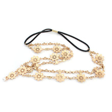 Flower Tassel Head Jewelry Women Elegant Rhinestone Elastic Head Chain Tiaras Bride Wedding Head Jewelry J4U66