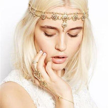 Flower Tassel Head Jewelry Women Elegant Rhinestone Elastic Head Chain Tiaras Bride Wedding Head Jewelry J4U66