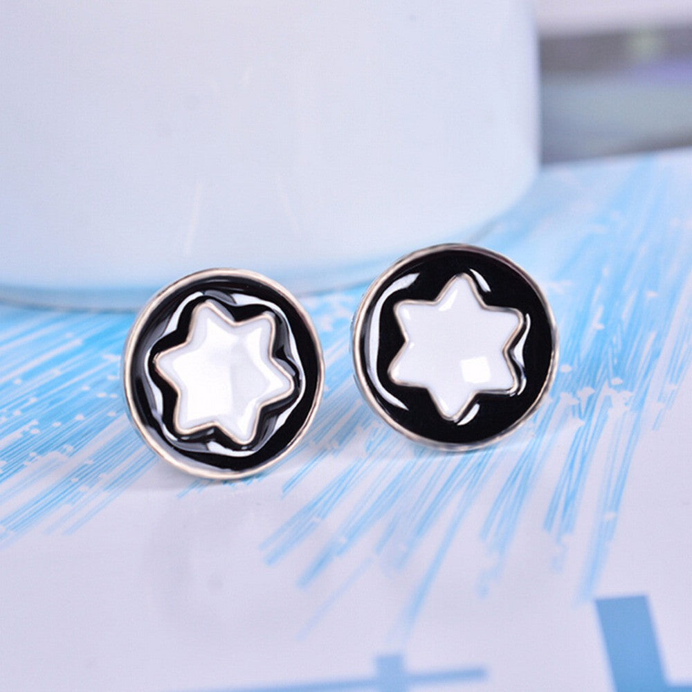 For Men Wedding Party Gift Shirt Cuff Link Jewellery Vintage Men six-pointed star Round Cufflinks J4U66