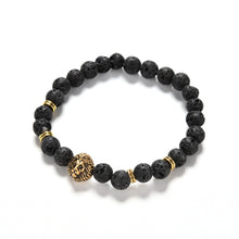 For Women And Men Jewelry S Gold/Silver Natural Stone Bracelets Bangles Pulseras Lion Head Beads Bracelets J4U66