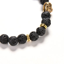 For Women And Men Jewelry S Gold/Silver Natural Stone Bracelets Bangles Pulseras Lion Head Beads Bracelets J4U66