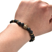 For Women And Men Jewelry S Gold/Silver Natural Stone Bracelets Bangles Pulseras Lion Head Beads Bracelets J4U66