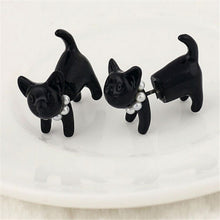 For Women Black Puncture Ear Jewelry Women Gifts s 3D Pearl Kitty Cat Stud Earrings J4U66