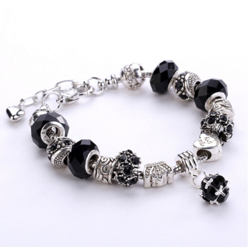 For Women Crystal Beads Bracelet Women Men s Gold Jewellery Heart Charm Bracelets & Bangles J4U66