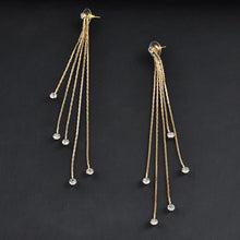 For Women Crystal Statement Earrings Charm Dangle Earrings Jewelry 5 Chain Gold Silver Long Tassel Earrings J4U66