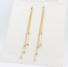 For Women Crystal Statement Earrings Charm Dangle Earrings Jewelry 5 Chain Gold Silver Long Tassel Earrings J4U66