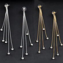 For Women Crystal Statement Earrings Charm Dangle Earrings Jewelry 5 Chain Gold Silver Long Tassel Earrings J4U66