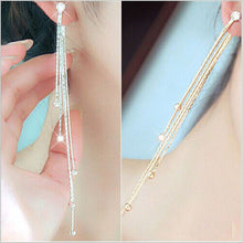 For Women Crystal Statement Earrings Charm Dangle Earrings Jewelry 5 Chain Gold Silver Long Tassel Earrings J4U66