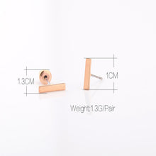 For Women Ear Stud Earrings Fine Jewelry Gold Silver Punk Simple T Bar Earrings J4U66