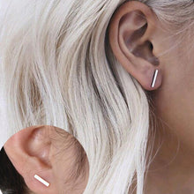 For Women Ear Stud Earrings Fine Jewelry Gold Silver Punk Simple T Bar Earrings J4U66