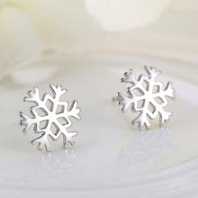 For Women Jewelry Gifts Xmas Hotsale Hollowed Snowflake Earrings Silver Stud Earrings J4U66