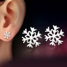 For Women Jewelry Gifts Xmas Hotsale Hollowed Snowflake Earrings Silver Stud Earrings J4U66